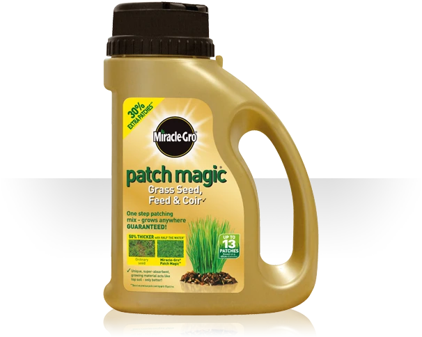 MIRACLE GRO PATCH MAGIC GRASS SEED, FEED & COIR 1015G SHAKER JAR 1 MIRACLE GRO PATCH MAGIC GRASS SEED, FEED & COIR 1015G SHAKER JAR