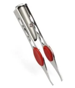 Am-Tech Tweezers With LED Light Slant Tip R0390
