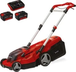 Einhell Power X-Change RASARRO 36/38 Cordless Lawnmower With Battery (x2) And Twin-Charger – 36V, Brushless Motor, 38cm Cutting Width, 45L Grass Box, 6 Cut Heights, Mulching – Battery Lawn Mower