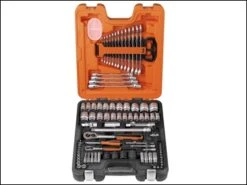 Bahco Assorted 1/4 & 1/2in Square Drive Metric Socket And Spanner Set 94 Piece